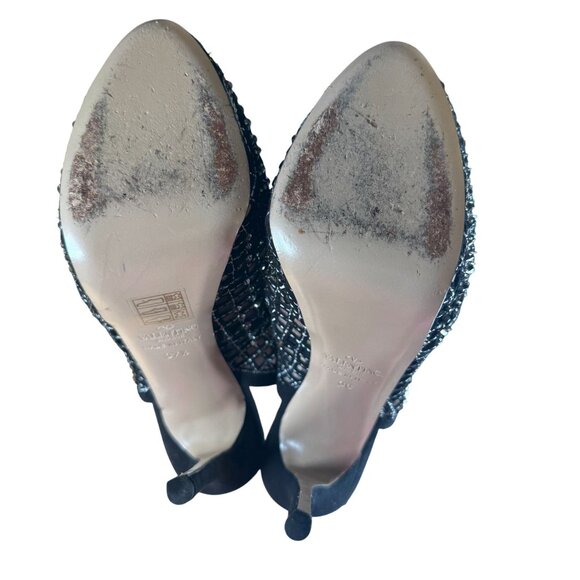 Valentino Garavani Crystal Strass Mesh Platform Slingback Heels Stilettos EU 38 - Picture 9 of 10